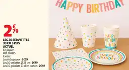 Auchan Les 20 serviettes 3 plis actuel offre