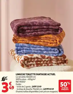 Auchan Linge de toilette fantaisie actuel offre