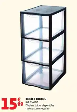 Auchan Tour 3 tiroirs offre
