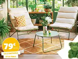 Gifi Les 2 fauteuils et la table offre