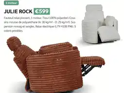 Meubles Crack Julie rock fauteuil relax pivotant offre