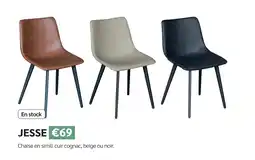 Meubles Crack Chaise jesse en simili cuir cognac offre