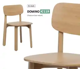 Meubles Crack Domino chaise en bois naturel offre
