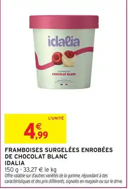 Intermarché Express Idalia framboises surgelées enrobées de chocolat blanc offre