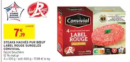 Intermarché Express Convivial steaks hachés pur bœuf label rouge surgelés offre