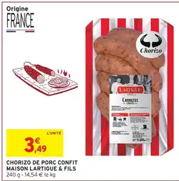 Intermarché Express Maison lartigue & fils chorizo de porc confit offre