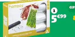 Gifi Homday rouleaux sacs sous vide offre