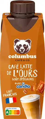 Auchan Candia boisson lactée columbus au café goût spéculoos candia offre