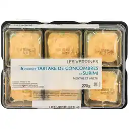 Auchan Sans marque verrines tartare de concombres et surimi offre