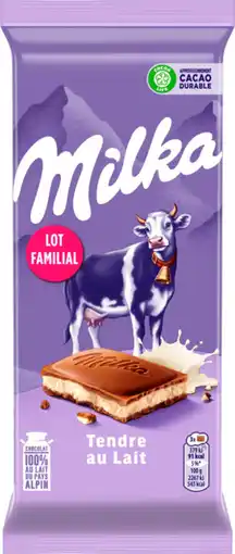 Auchan Supermarché Milka tablettes de chocolat tendre lait milka offre