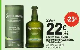 E.Leclerc Connemara peated single malt irish whiskey avec étui offre