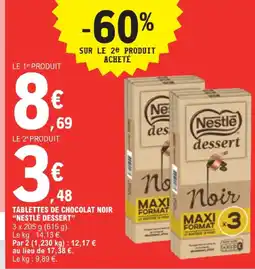 E.Leclerc Nestle tablettes de chocolat noir offre