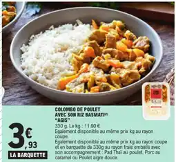 E.Leclerc Agis colombo de poulet avec son riz basmati offre
