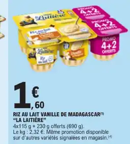 E.Leclerc La laitière riz au lait vanille de madagascar offre