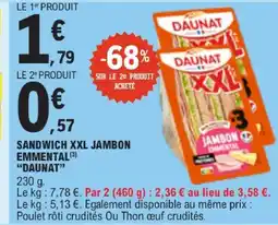 E.Leclerc Daunat sandwich xxl jambon emmental offre