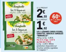 E.Leclerc Bonduelle les 3 légumes choux-fleurs, carottes, brocolis surgelés offre