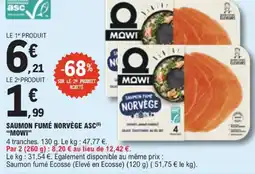 E.Leclerc Mowi saumon fumé norvège asc offre