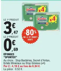 E.Leclerc Spontex eponges stop bactéries offre