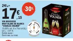 E.Leclerc Charles volner vin mousseux brut blanc de blancs offre