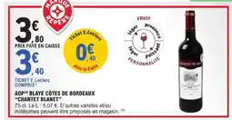 E.Leclerc Chantet blanet aop blaye côtes de bordeaux offre