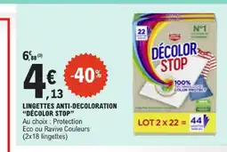 E.Leclerc Décolor stop lingettes anti-décoloration offre