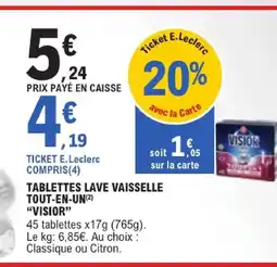 E.Leclerc Visior tablettes lave-vaisselle tout-en-un offre