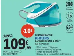 E.Leclerc Philips centrale vapeur offre