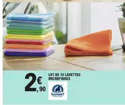 E.Leclerc Elephant lot de 10 lavettes microfibres offre