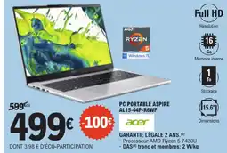 E.Leclerc Acer pc portable aspire al15-44p-r6wf offre