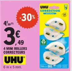 E.Leclerc Uhu 4 mini rollers correcteurs offre