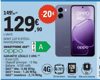 E.Leclerc Oppo smartphone a6x offre