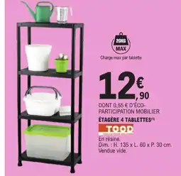 E.Leclerc Tood étagère 4 tablettes offre
