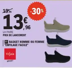 E.Leclerc Tissaia basket homme ou femme enfilage facile offre