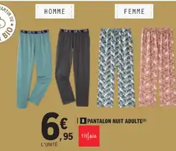 E.Leclerc Tissaia pantalon nuit adulte offre