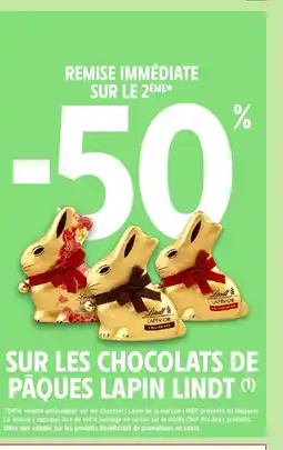 Intermarché LINDT Sur les chocolats de pâques lapin offre
