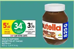 Intermarché NUTELLA Pâte à tartiner noisettes et cacao offre