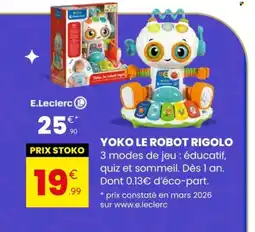 Stokomani Yoko le robot rigolo offre