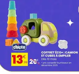 Stokomani CHICCO Coffret éco+: camion et cubes à empiler offre