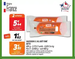 Netto NETTO Saucisson à l'ail gout fune offre