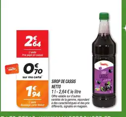 Netto NETTO Sirop de cassis offre