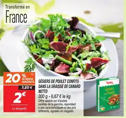 Netto NETTO Gésiers de poulet confits dans la graisse de canard offre
