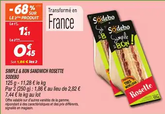 Netto SODEBO Simple&bon sandwich rosette offre