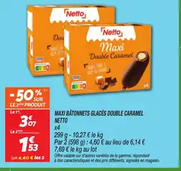 Netto NETTO Maxi bâtonnets glacés double caramel offre