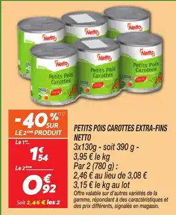 Netto NETTO Petits pois carottes extra-fins offre