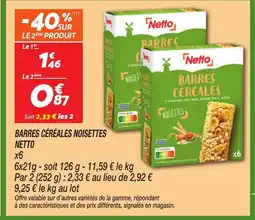 Netto NETTO Barres céréales noisettes offre