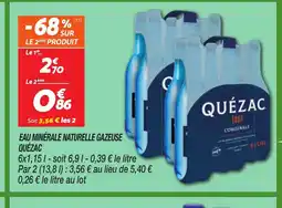 Netto QUÉZAC Eau minérale naturelle gazeuse offre