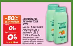 Netto NETTO Shampooing 2 en 1 à l'amande douce offre