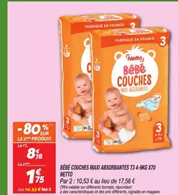 Netto NETTO Bébé couches maxi absorbantes offre