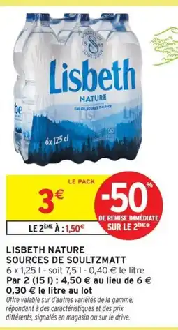 Intermarché LISBETH Nature sources de soultzmatt offre