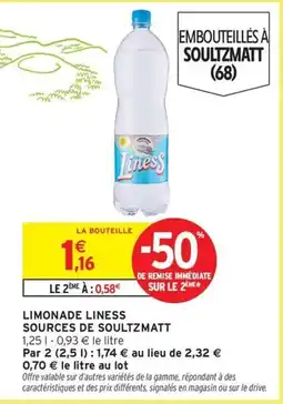 Intermarché Limonade liness sources de soultzmatt offre